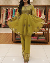 3 Piece - Mustard Charm - Frock Handwork Embroidrey