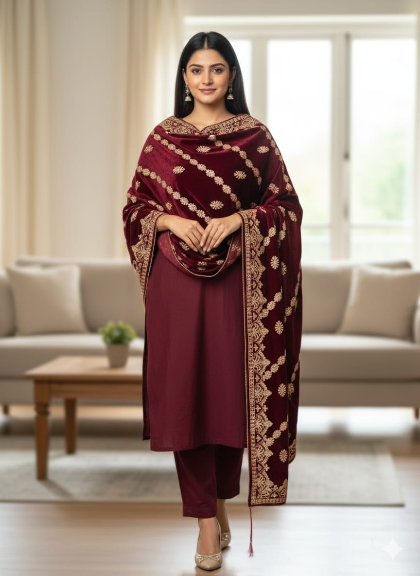 Velvet shawl - Marhun 116