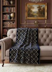 Velvet shawl - Drak Blue 118