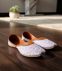 Leather Khussa - Light Purple