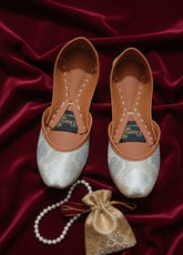 Leather Khussa - Silver