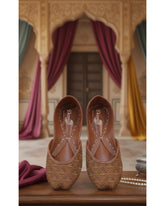 Leather Khussa - Brown