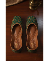 Leather Khussa - Green