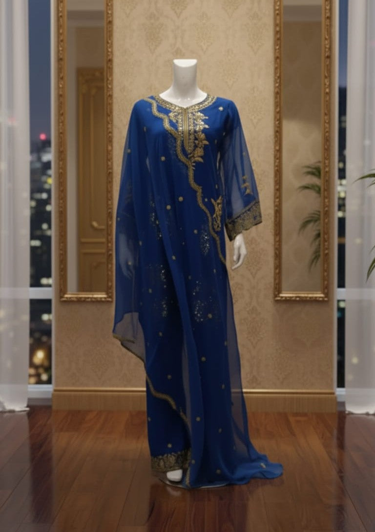 3 Piece - Navy Blue - Handwork Embroidrey