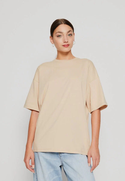 Drop Shoulder T-shirt - Beige