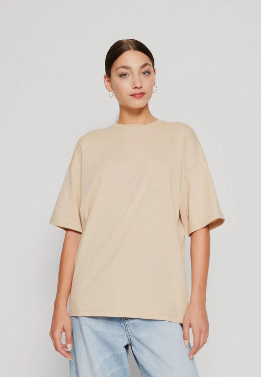 Drop Shoulder T-shirt - Beige
