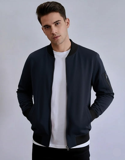Men's Premium Fleece Bomber Jacket - Navy