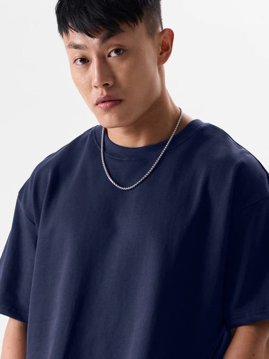 Drop Shoulder Tee For Men - Blue