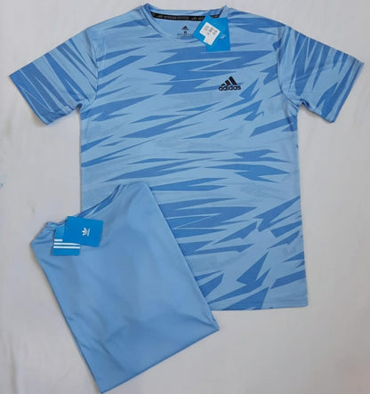 Adidas Men's Dri-Fit Sports T-Shirt Blue Graphic
