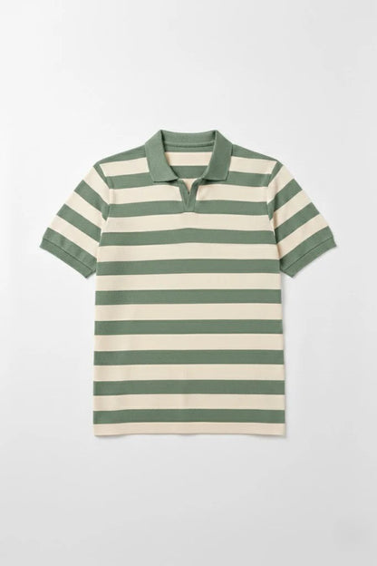 Johnny Collar Knitted Polo - Muted Sage Green