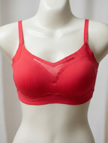 Seamless Strech Bra - Free Size Comfort Fit (Red)