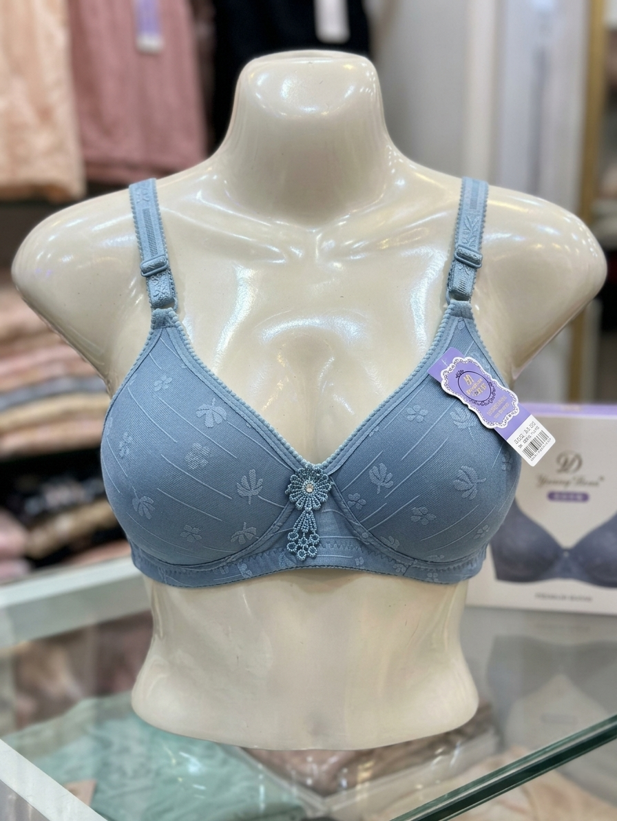 Embossed Full-Coverage Bra C105