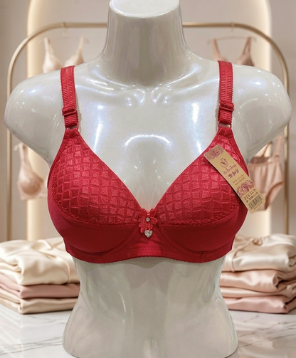 Geometric Textured Full-Coverage Bra C101