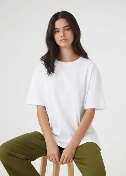 Drop Shoulder T-shirt - White