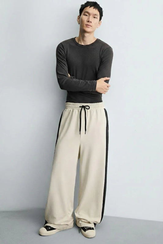 Dual-Tone Wide Leg Trouser