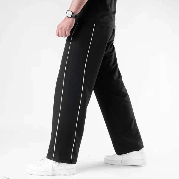 Black Premium -Side Stripe Wide Leg Trouser