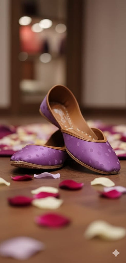 Leather khussa - purple