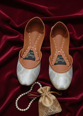 Leather Khussa - Silver