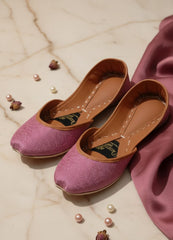 Leather Khussa - Pink