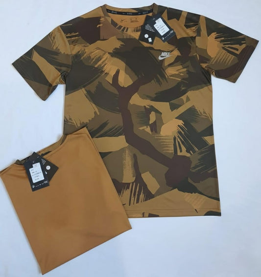 Nike Men's Dri-Fit Sports T-Shirt Brown Camouflag