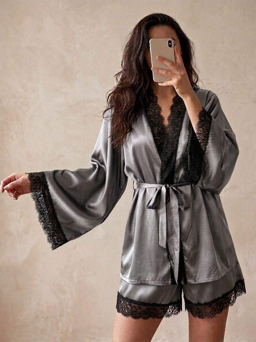 Luxury Free Size Satin Nightwear Set