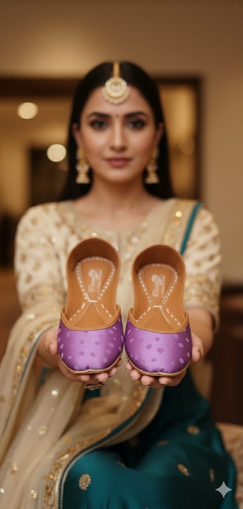 Leather khussa - purple