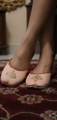 leather khussa - blush pink