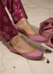 Leather Khussa - Pink