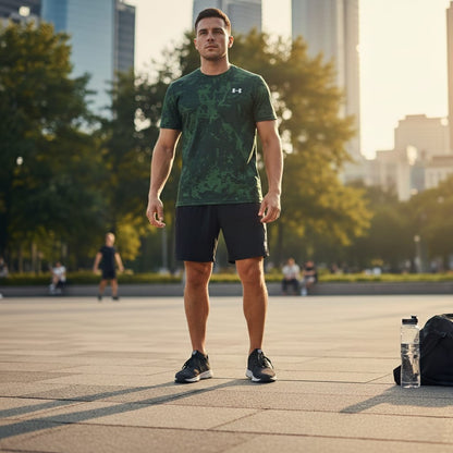 Under Armour Men's Dri-Fit Sports T-Shirt Green Graphic