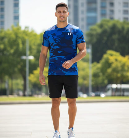 Under Armour Men's Dri-Fit Sports T-Shirt Blue Graphic