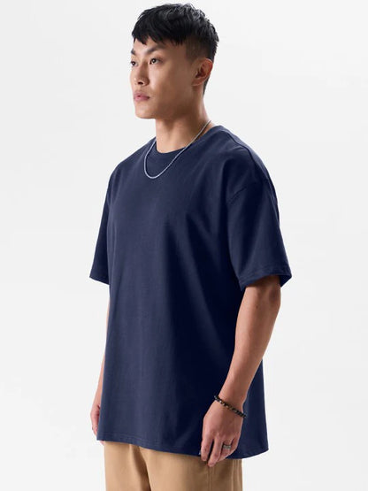 Drop Shoulder Tee For Men - Blue