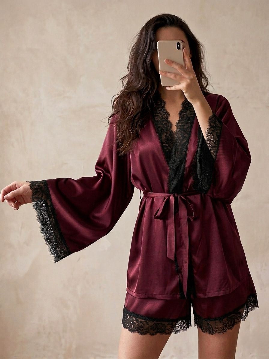 Luxury Free Size Satin Nightwear Set
