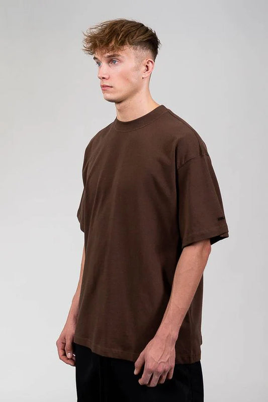 Drop Shoulder Tee For Men - Brown