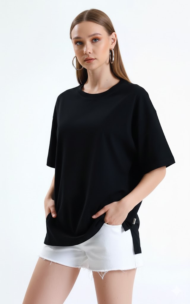 Drop Shoulder T-shirt - Black