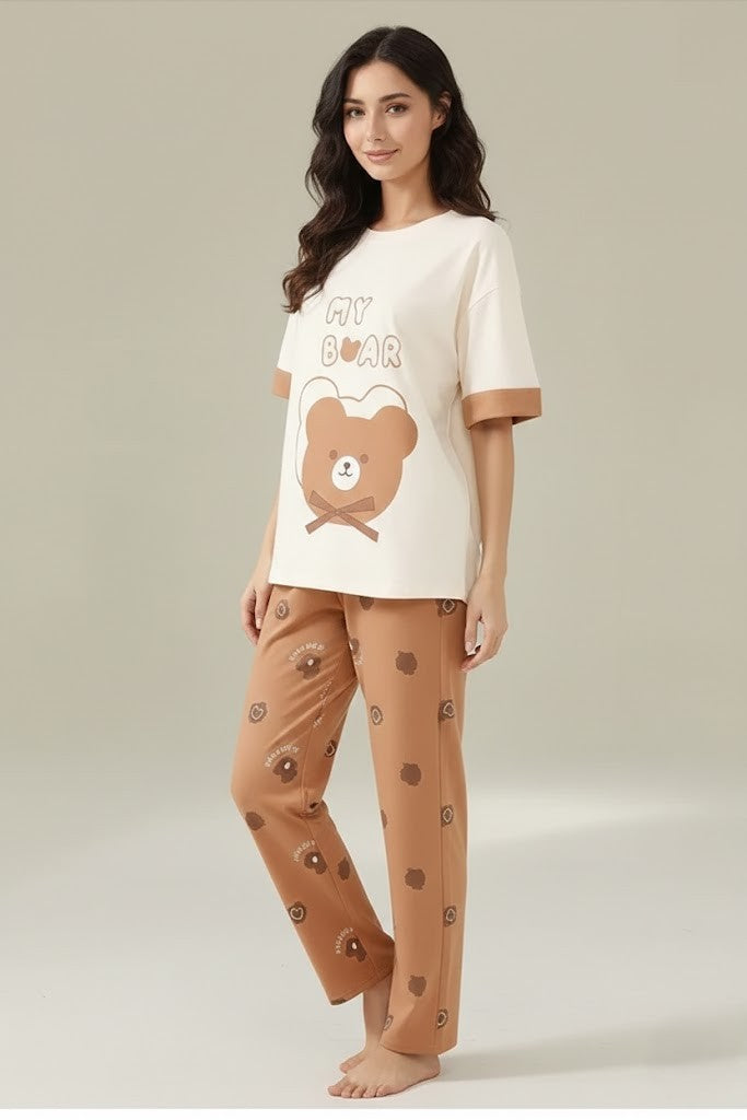 My Bear Printed Night Suit