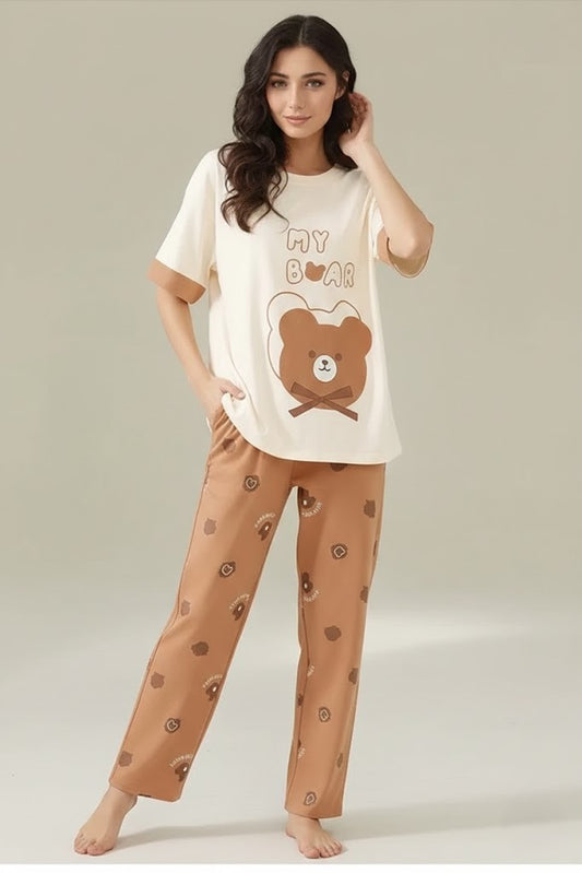 My Bear Printed Night Suit